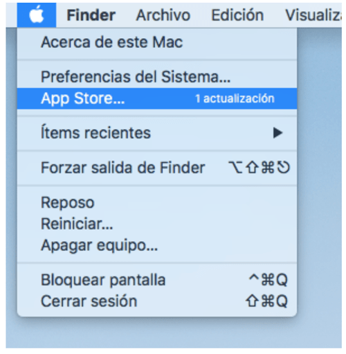 Actualizaciones en macOS